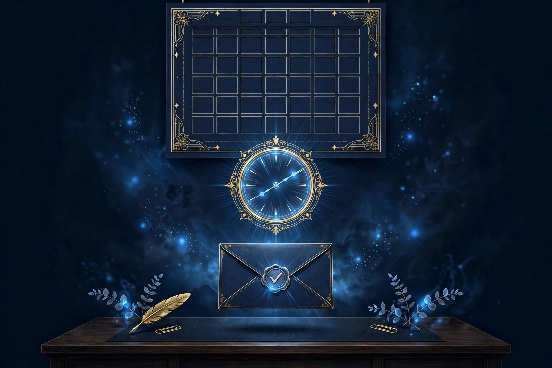 Calendar and clock showing the right timing for a job application follow-up email